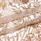 Gaun Pengantin Manik-manik Mewah Yang Indah Dekorasi Kain Bordir 3D