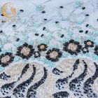 Kain Renda Manik-manik Cantik Payet Polyester Nylon Mesh Fabric Untuk Gaun Malam