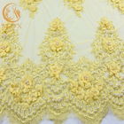 Pakaian Klasik 3D Bordir Bunga Renda Manik-manik 135cm Lebar 80％ Nylon
