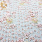 Beberapa Warna Tulle 3D Floral Lace Fabric Nylon Bordir Lace Fabric