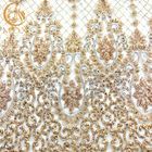 Bordir Buatan Tangan Warna Emas Bahan Renda Kain Renda MDX Untuk Gaun Pengantin