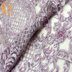 Elegance Beautiful Handmade Lace Fabric 20% Polyester Untuk Gaun Pesta