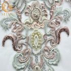 Bridal Beaded 3D Lace Fabric Bordir Kain Renda Berkelanjutan
