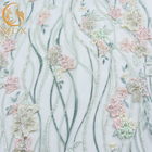 Polyester Hand Cut Applique Lace Fabric Sangat Baik Disesuaikan Untuk Gaun Pengantin
