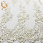 91.44cm Panjang Off White Lace Fabric / Kain Tulle Bordir By The Yard