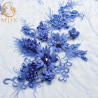 MDX Royal Blue Lace Fabric / Beaded Bridal Lace Desain Rumit