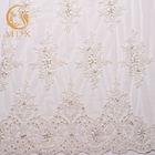 MDX Bridal White French Lace Fabric Beaded Bordir Lebar 140cm