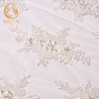 MDX Bridal White French Lace Fabric Beaded Bordir Lebar 140cm