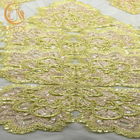 Romantis Custom Made Bordir Mesh Lace Fabric Polyester 140cm Lebar