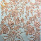 Kain Renda Jala Bordir Nilon Bagus / Bahan renda merah muda Panjang 91.44cm