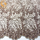 Afrika Bridal Beaded Glitter Lace Fabric 140cm Lebar Bordir