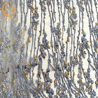 Warna-warni MDX Floral Lace Fabric Bordir Glitter Payet Dekorasi
