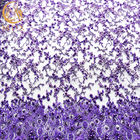 Sparkling Glitter Purple Bordir Kain Renda Mutiara Mewah Untuk Gaun Malam