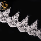 3D Bunga Pakaian Putih Hiasan Renda Buatan Tangan Lebar 25cm Hiasan Renda Mewah