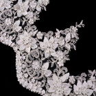 3D Bunga Pakaian Putih Hiasan Renda Buatan Tangan Lebar 25cm Hiasan Renda Mewah