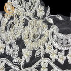 Merayap Putih Manik-manik Renda Jahit Tangan 91,44 cm Dengan Berlian Imitasi