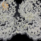 Rajutan Manik-manik Lace Trim Hand Made 20% Polyester Lebar 135cm Untuk Gaun