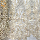 Gaun Pengantin 3D Kain Bordir Manik-manik Renda Pola Bunga Mewah