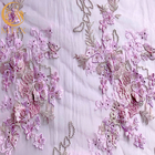 Gaun Pengiring Pengantin Kain Renda Bunga 3D Dengan Bordir Manik-manik