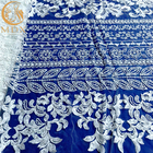 High End Eksklusif White Bridal Tulle Lace Fabric Buatan Tangan Bordir